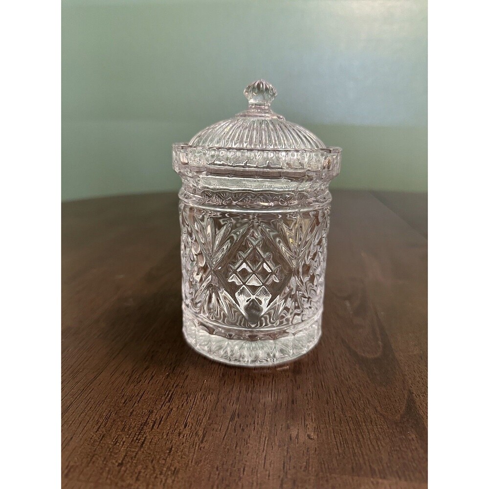 Vintage Shannon Dublin 24% Lead Crystal Biscuit Candy Cigarette Jar With Lid